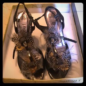 J. Renee heels with feathers. Size 9 Wide width.